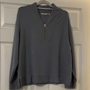 Soma Ladies Med Muted Blue Half-Zip Ultra-soft Sweatshirt